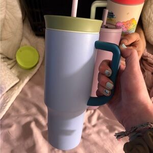 Owala 40 oz Blue cup with Green lid